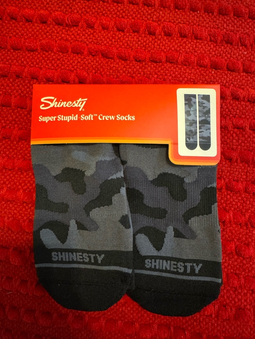 Crew Socks - Gray Camo Super Soft